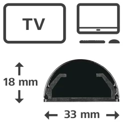 Alu-Kabelkanal, halbrund, 110/3,3/1,8 cm, Schwarz