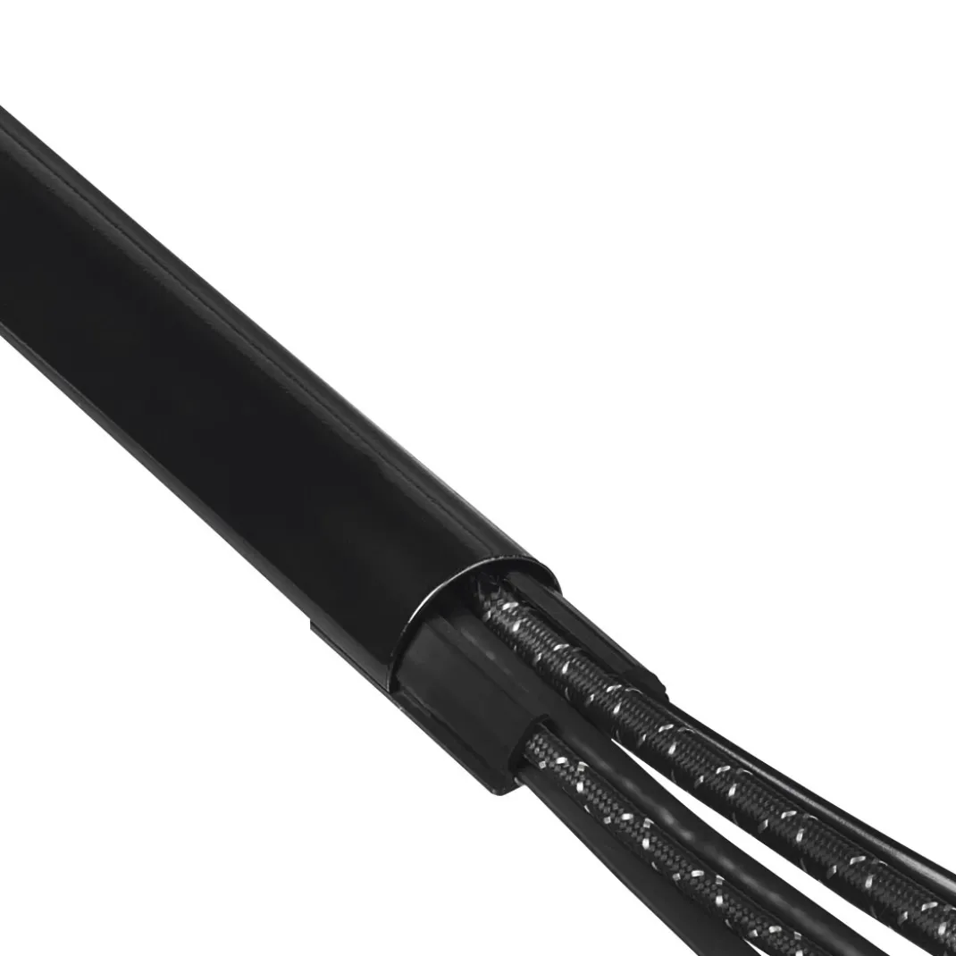 Alu-Kabelkanal, halbrund, 110/3,3/1,8 cm, Schwarz