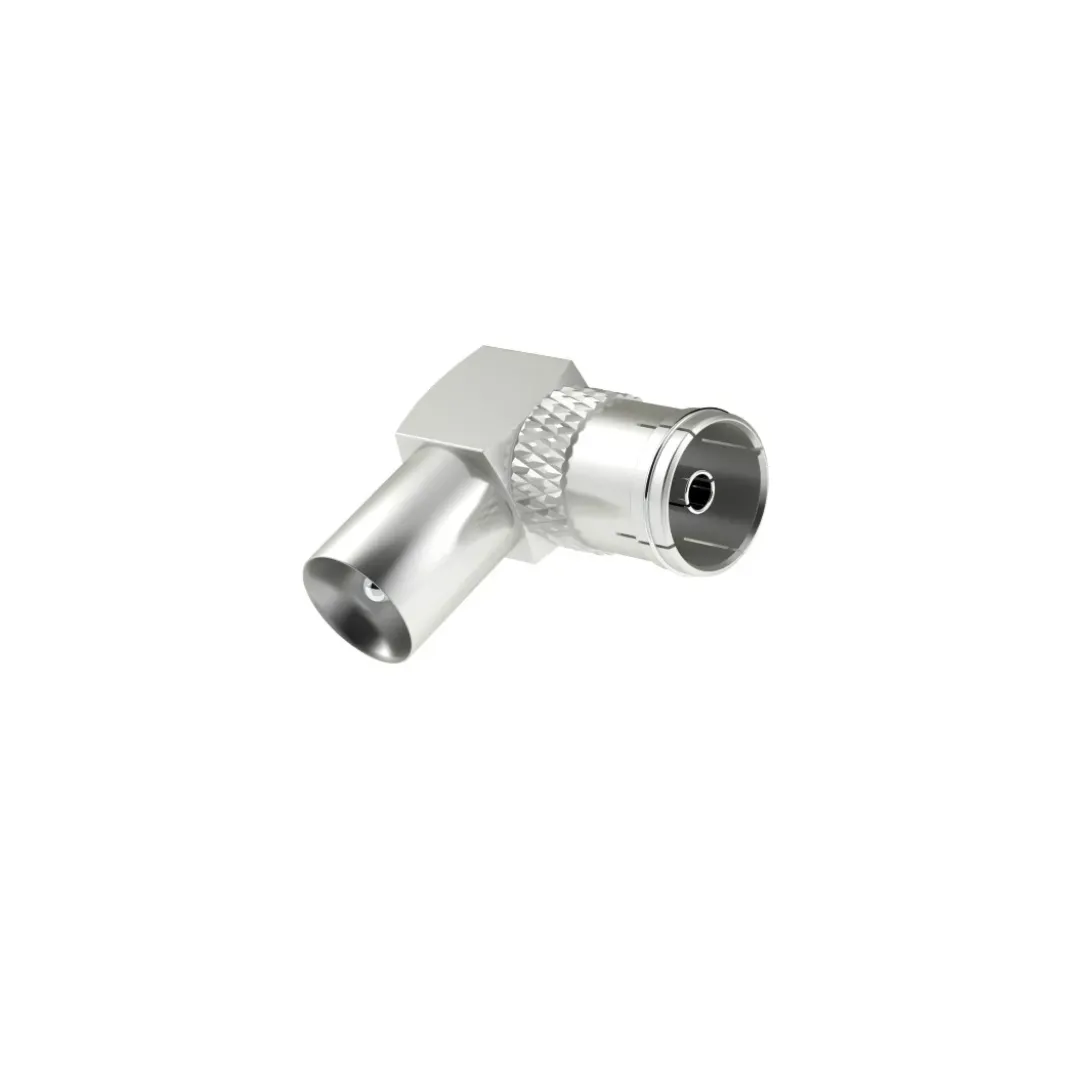 Antennen-Adapter, Koax-Stecker - Koax-Kupplung, 90°