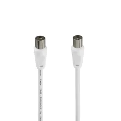 Antennen-Kabel, Koax-Stecker - Koax-Kupplung, 10 m, 75 dB, Weiß