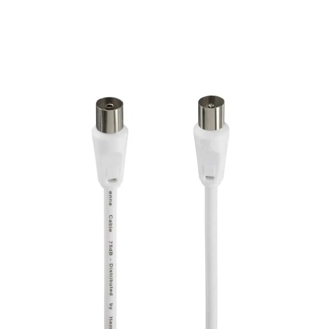 Antennen-Kabel, Koax-Stecker - Koax-Kupplung, 3 m, 75 dB, Weiß