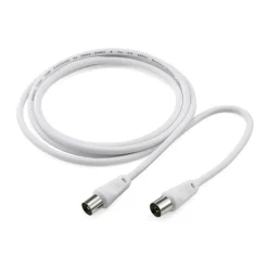 Antennen-Kabel, Koax-Stecker - Koax-Kupplung, 3 m, 75 dB, Weiß