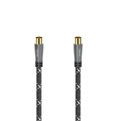 Antennen-Kabel, Koax-Stecker - Koax-Kupplung, Metall, verg., 5,0 m, 120 dB