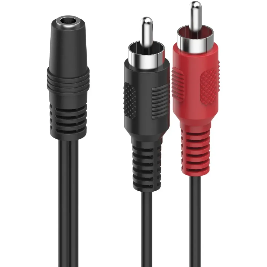 Audio-Adapter, 2 Cinch-Stecker - 3,5-mm-Klinken-Kupplung Stereo