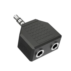 Audio-Adapter, 3,5-mm-Klinken-St. - 2 x 3,5-mm-Klinken-Kupp., Stereo
