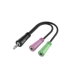 Audio-Adapter, 4pol. 3,5-mm-Klinke-Stecker - 2x 3pol. 3,5-mm-Klinke-Headset