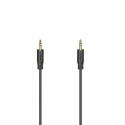 Audio-Kabel "Flexi-Slim", 3,5-mm-Klinken-Stecker, vergold., Schwarz, 0,75 m