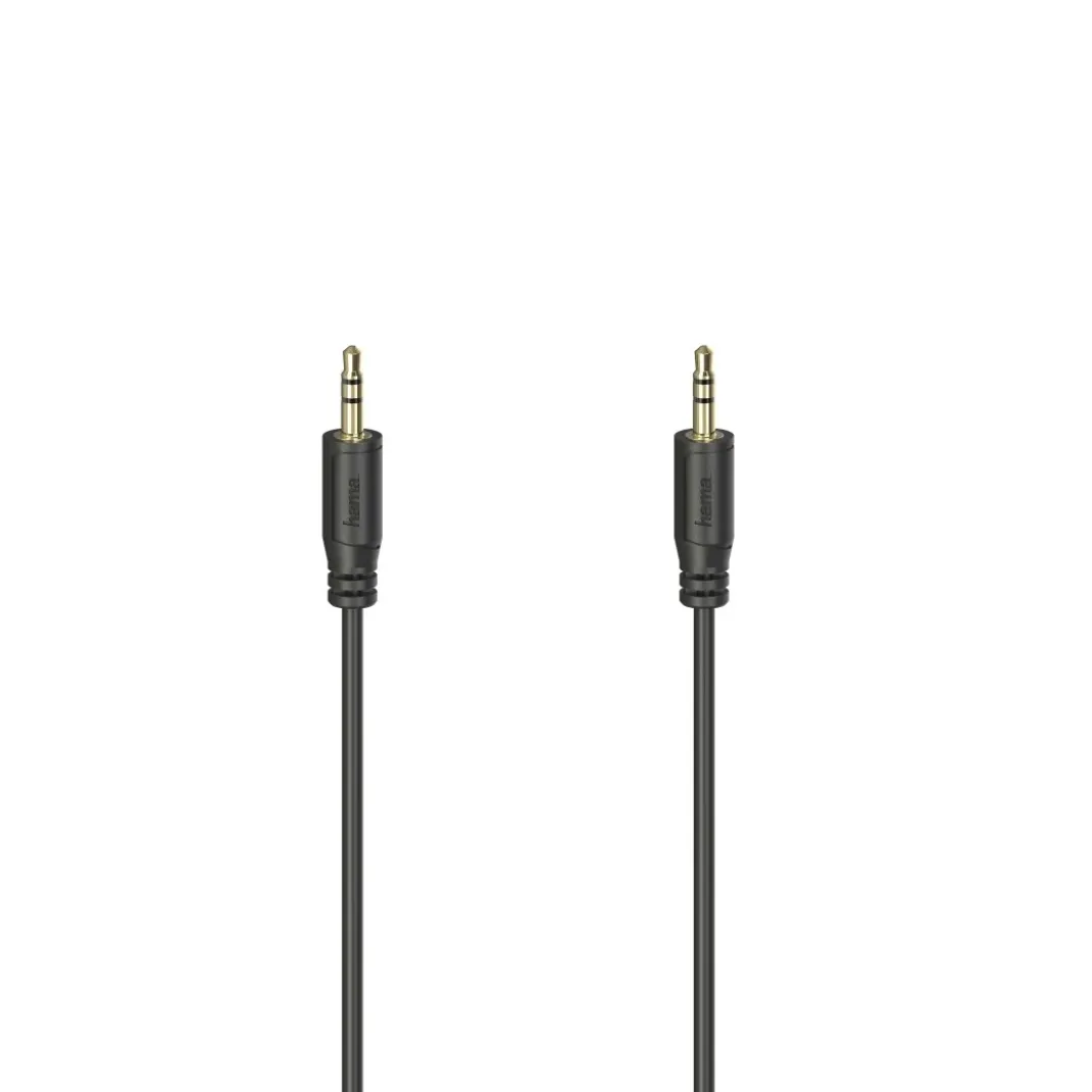 Audio-Kabel "Flexi-Slim", 3,5-mm-Klinken-Stecker, vergold., Schwarz, 0,75 m