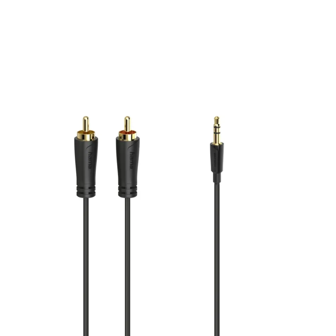Audio-Kabel, 3,5-mm-Klinken-Stecker - 2 Cinch-Stecker, Stereo, verg., 1,5 m