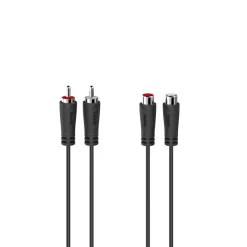 Audio-Verlängerungskabel, 2 Cinch-Stecker - 2 Cinch-Kupplungen, 5,0 m