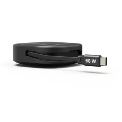 Ausziehbares Ladekabel, USB-C - USB-C, 60 W, 1m