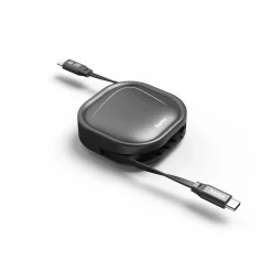 Ausziehbares Ladekabel, USB-C - USB-C, 60 W, 1m