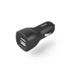 Auto-Ladegerät, 2x USB-A, 12 W, Schwarz
