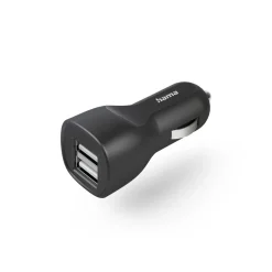 Auto-Ladegerät, 2x USB-A, 12 W, Schwarz