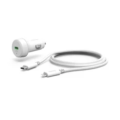 Auto-Schnellladegerät mit Ladekabel Lightning, PD, 20 W, 1 m, Weiß