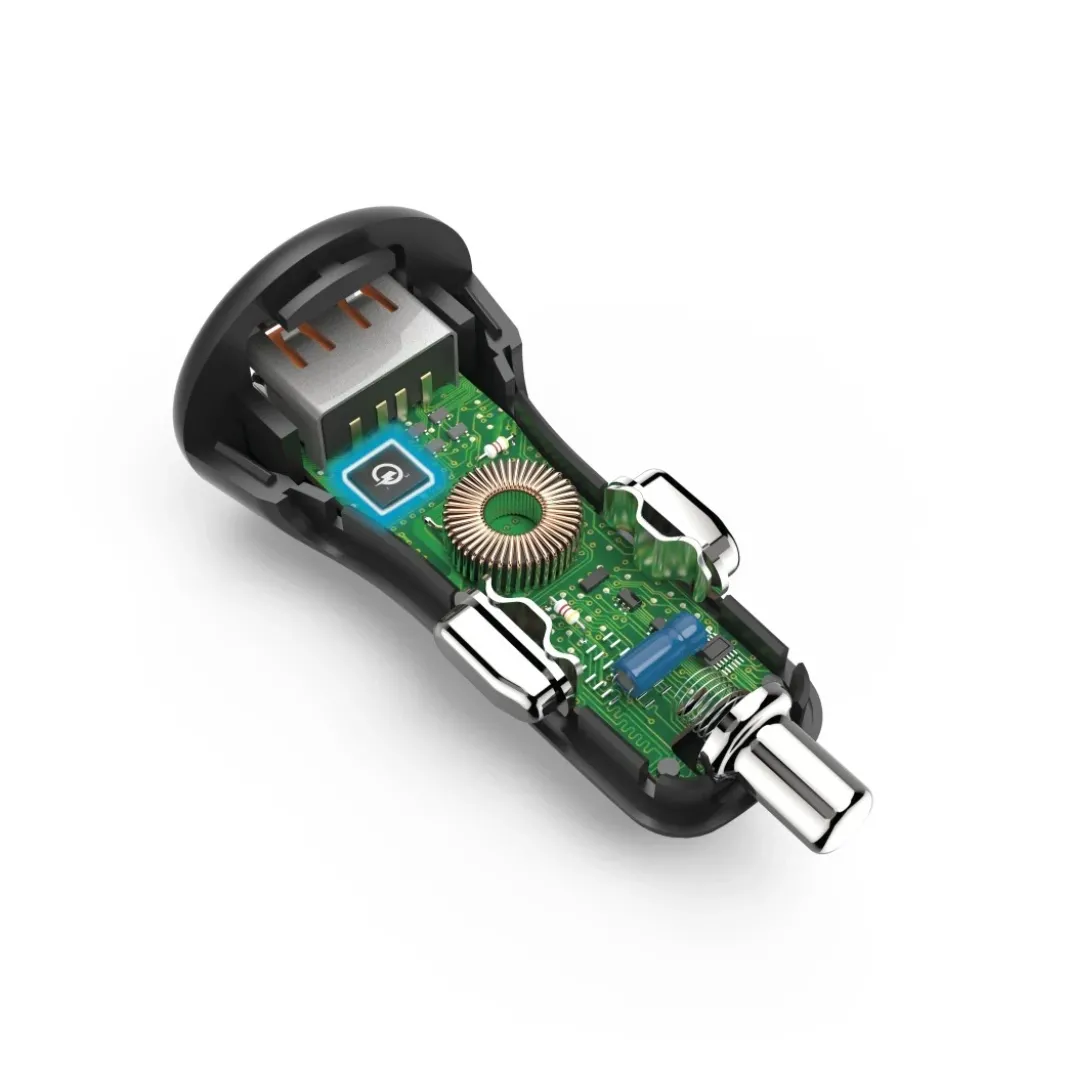 Auto-Schnellladegerät, USB-A, 19,5 W, Schwarz