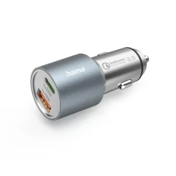 Auto-Schnellladegerät, 1x USB-C, 1x USB-A, PD, 38 W, Metall