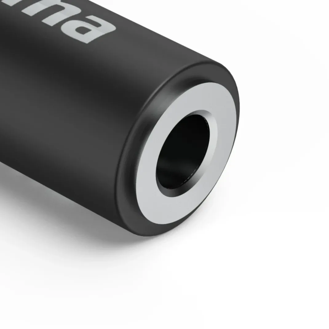 Aux-Adapter USB-C – 3,5-mm-Klinke-Buchse, 90° Winkelstecker, Schwarz
