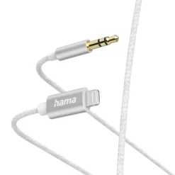 Aux-Kabel Lightning – 3,5-mm-Klinke, Nylon, 1,0 m, Weiß