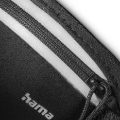 Bauchtasche für Handys, Laufgürtel zum Joggen, reflektierend, Schwarz