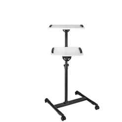 Beamertisch mit 2 Ebenen (42 x 50/40 x 35 cm), höhenverstellbar, mit Rollen