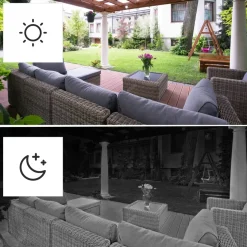 Überwachungskamera mit Licht und Bewegungsmelder, WLAN, für außen, 1080p