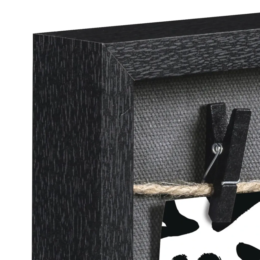 Bilderrahmen "Muro", mit Schnur und Klammern, Schwarz, 16,5 x 21,5 cm