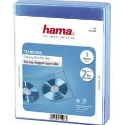 Blu-ray-Doppel-Leerhülle Standard, 3er-Pack, Blau
