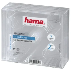 CD-Doppel-Leerhülle Standard, 5er-Pack, Transparent