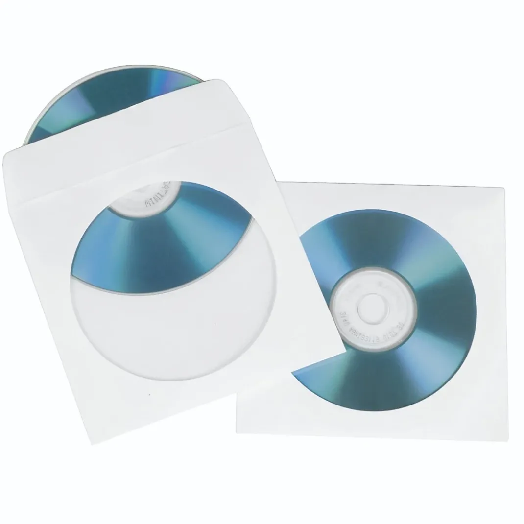 CD-/DVD-Papier-Schutzhüllen, Weiß, 25er-Pack