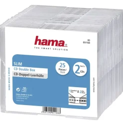 CD-Leerhülle Slim Double, 25er-Pack, Transparent