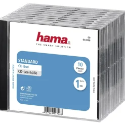 CD-Leerhülle Standard, 10er-Pack, Transparent/Schwarz