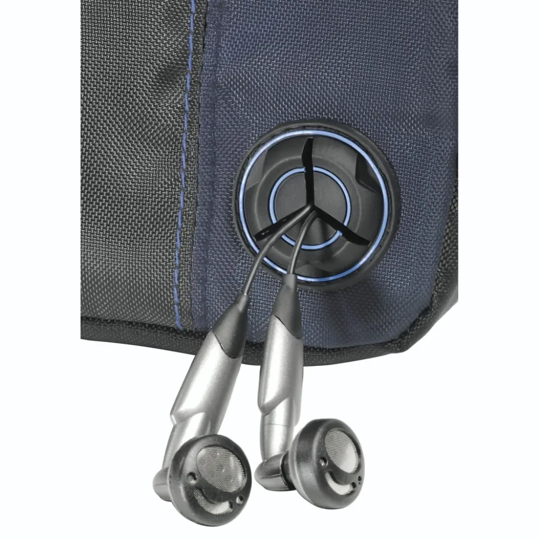 CD-Player-Bag für Discman und 3 CDs, Schwarz/Blau