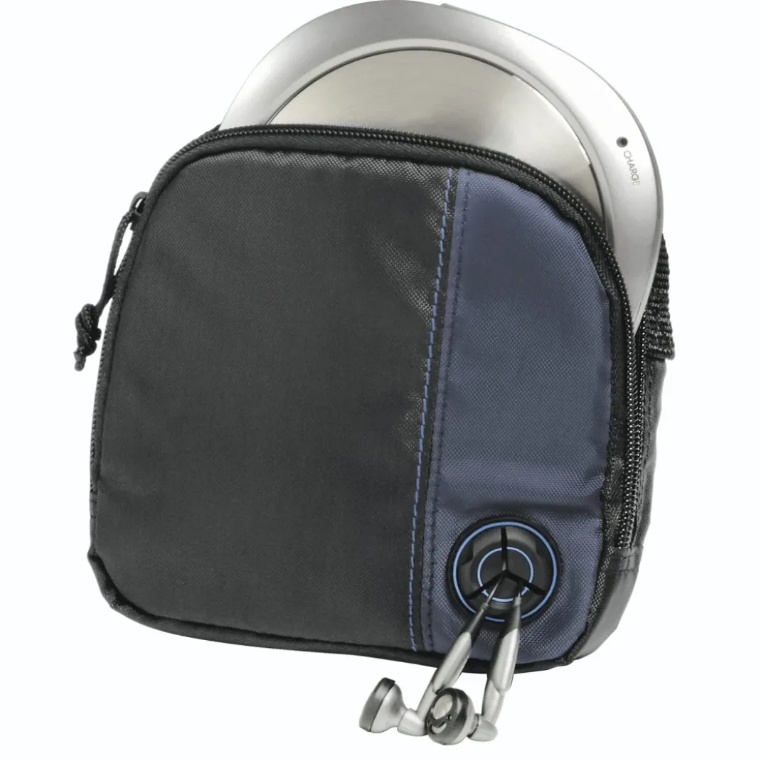 CD-Player-Bag für Discman und 3 CDs, Schwarz/Blau
