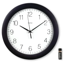 DCF-Funkwanduhr "Teneriffa", Ø 30 cm, Schwarz