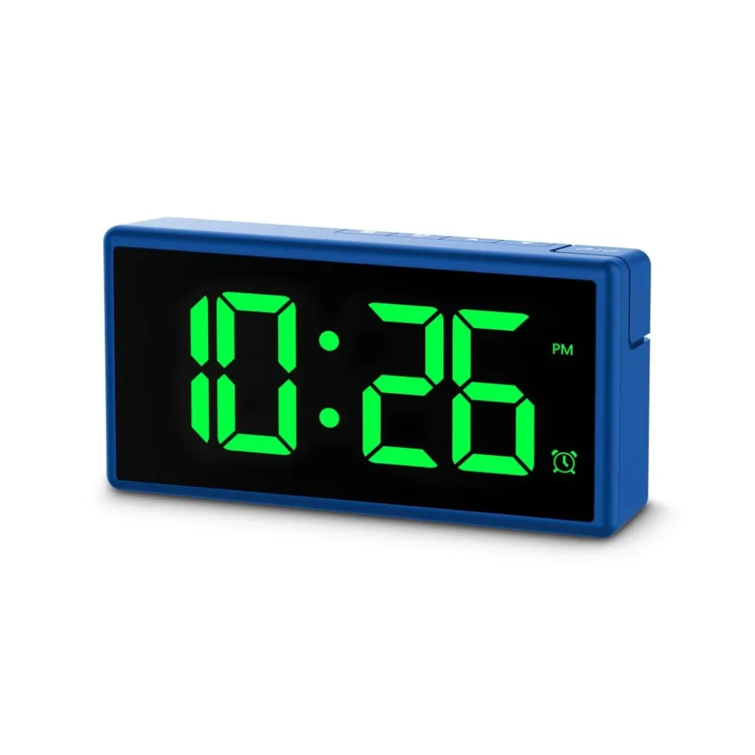 Digitaler Wecker "Ibiza", Multicolor-Display, mit USB-Ladefunktion, Blau