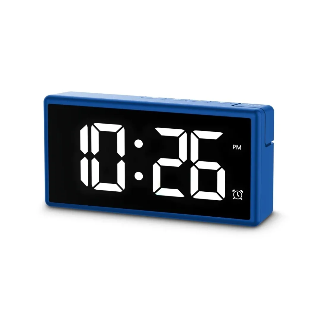 Digitaler Wecker "Ibiza", Multicolor-Display, mit USB-Ladefunktion, Blau