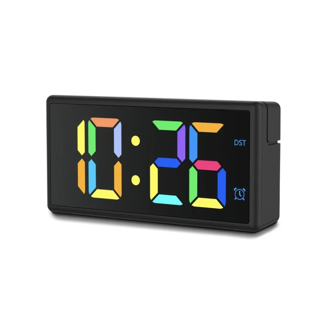 Digitaler Wecker "Ibiza", Multicolor-Display, mit USB-Ladefunktion, Schwarz