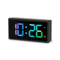 Digitaler Wecker "Ibiza", Multicolor-Display, mit USB-Ladefunktion, Schwarz