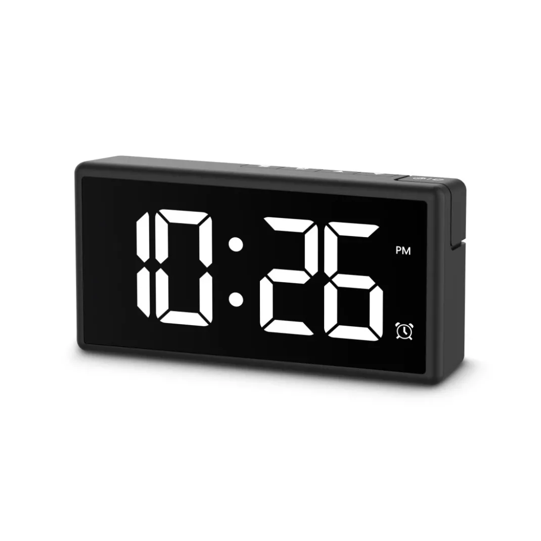 Digitaler Wecker "Ibiza", Multicolor-Display, mit USB-Ladefunktion, Schwarz