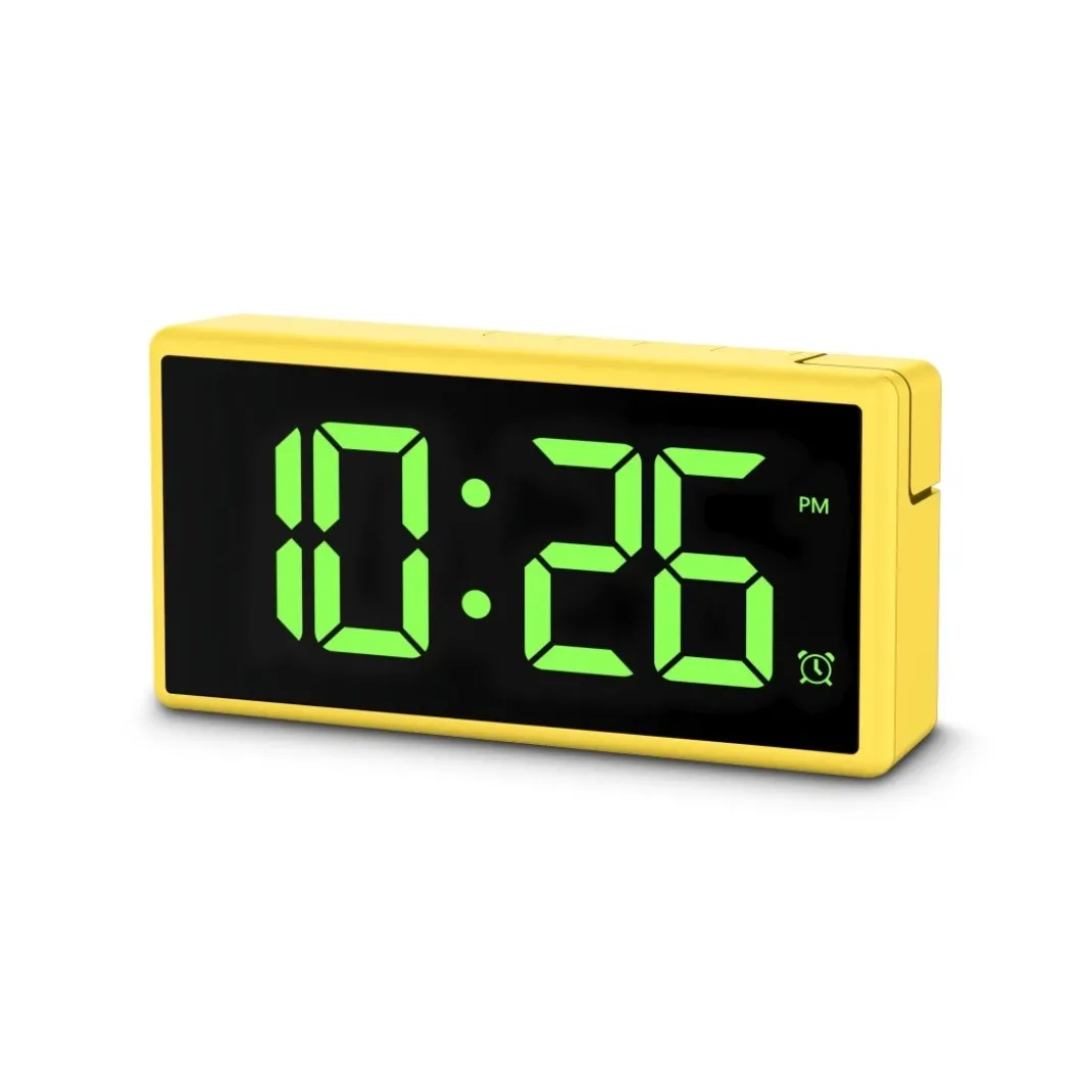 Digitaler Wecker "Ibiza", Multicolor-Display, mit USB-Ladefunktion, Gelb