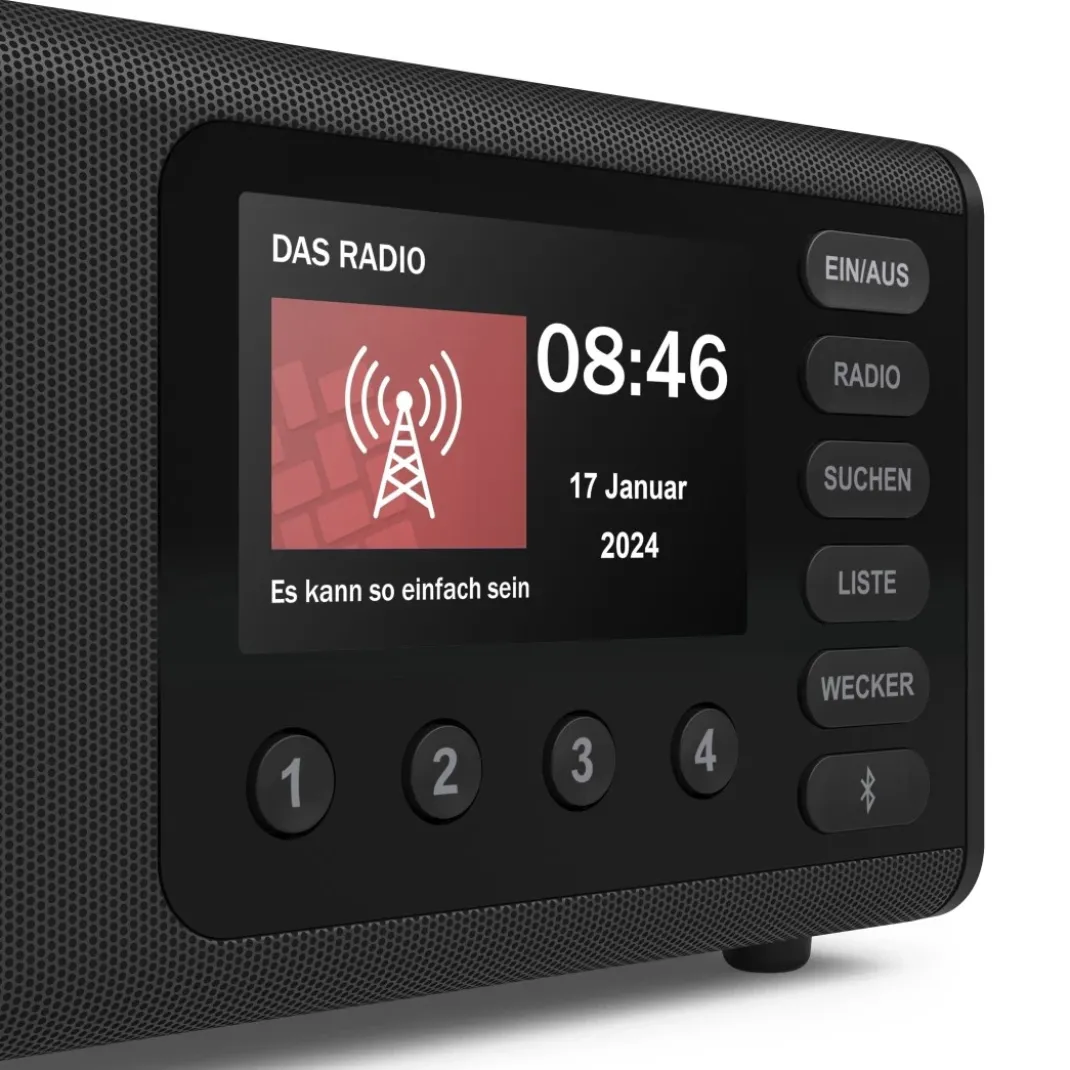 Digitalradio "DR1001", FM/DAB/DAB+/Bluetooth® RX, Radiowecker, Schwarz