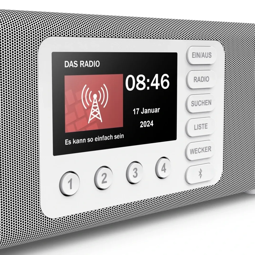 Digitalradio "DR2002", FM/DAB/DAB+/Bluetooth® RX, Radiowecker, Stereo, Weiß
