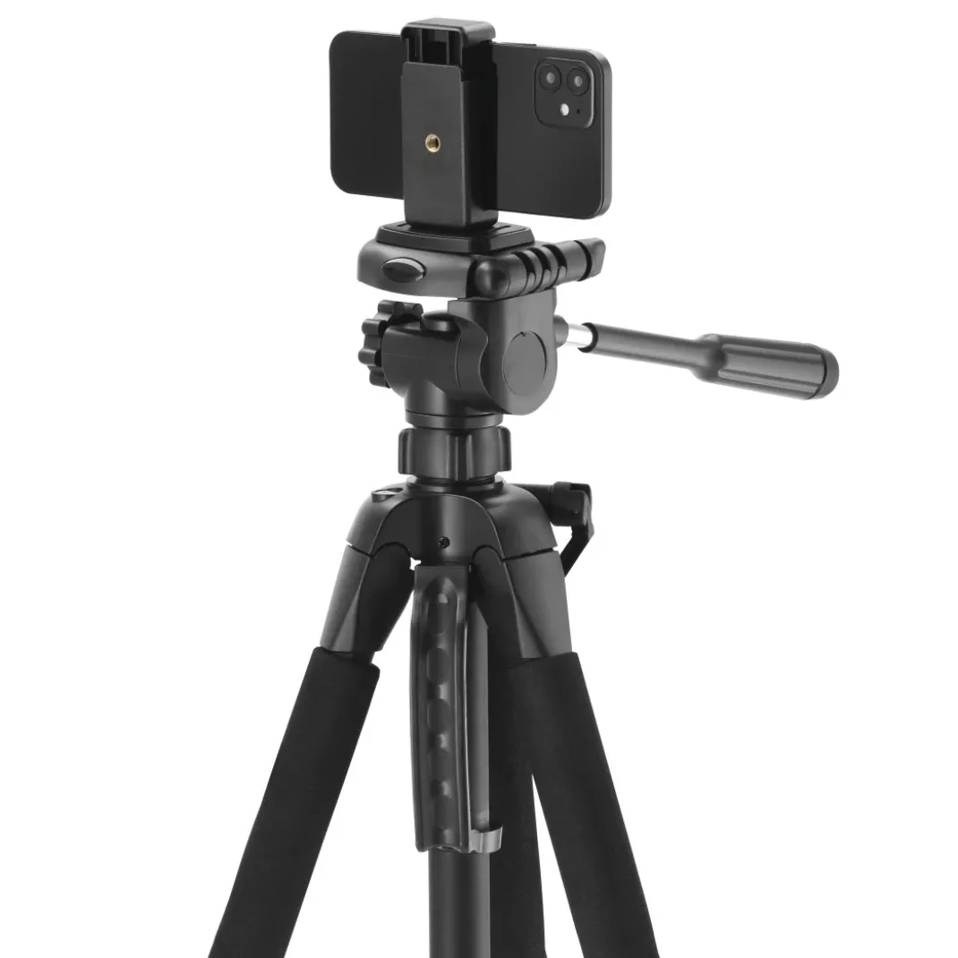 Dreibeinstativ "Action Smart 165 3D" mit 3-Wege-Kopf u. Smartphonehalterung