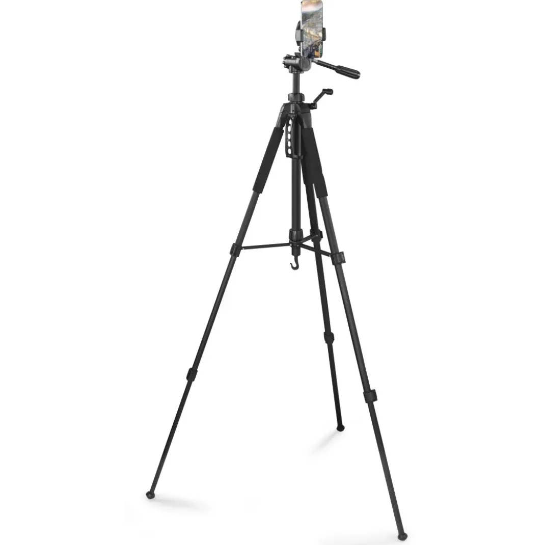 Dreibeinstativ "Action Smart 165 3D" mit 3-Wege-Kopf u. Smartphonehalterung