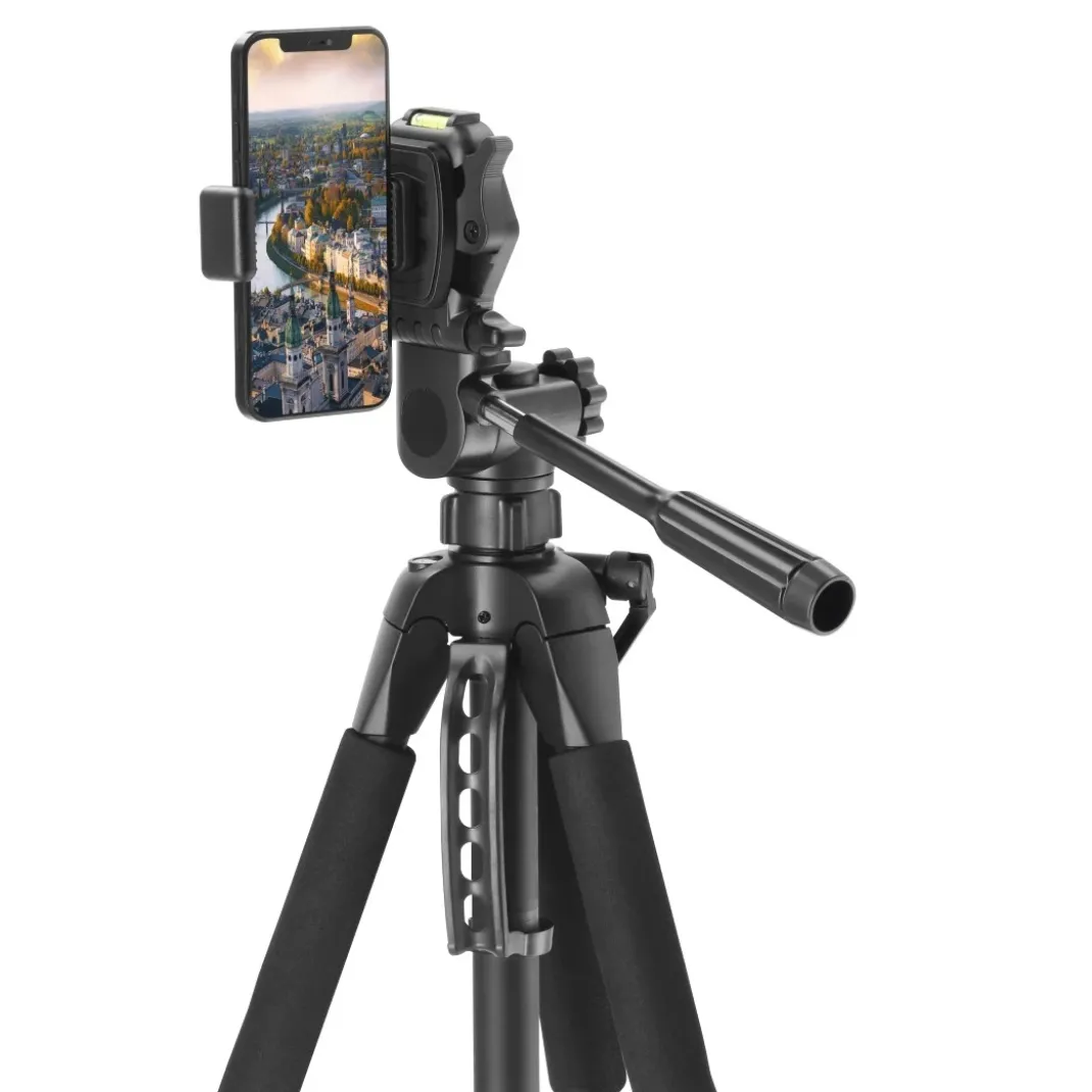 Dreibeinstativ "Action Smart 165 3D" mit 3-Wege-Kopf u. Smartphonehalterung