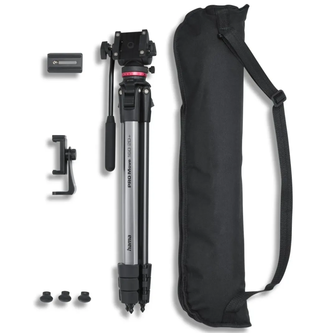 Dreibeinstativ "PRO Move 160 2D+", Videostativ für Kamera und Handy, 160cm