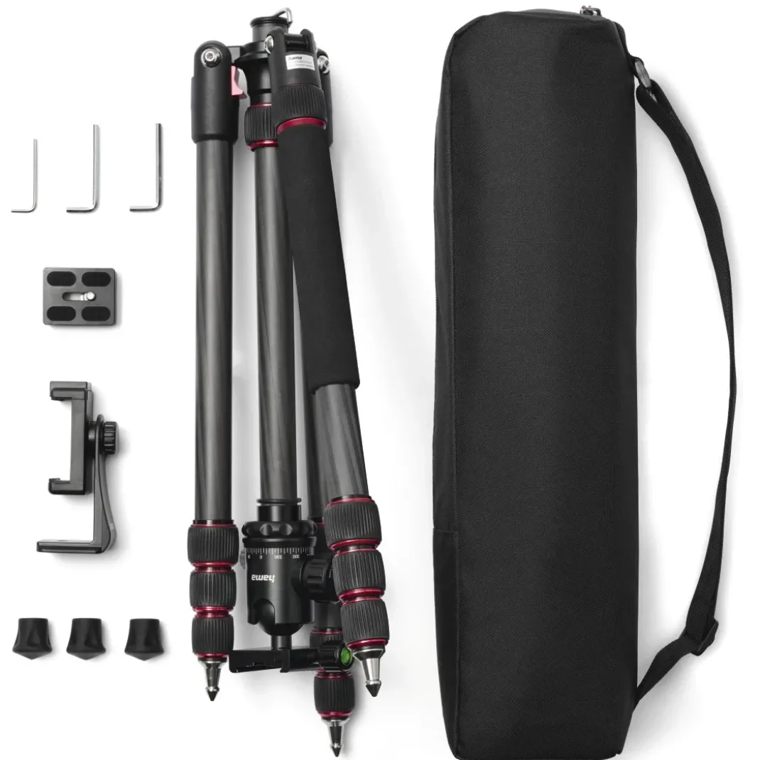 Dreibeinstativ "Ramble II Duo Carbon" Reisestativ f. Kamera u. Handy, 160cm