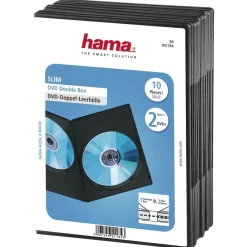 DVD-Doppel-Leerhülle Slim, 10er-Pack, Schwarz