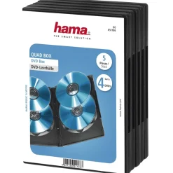 DVD-Leerhülle Quad Box, 5er-Pack, Schwarz